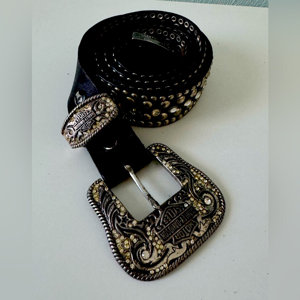 Harley Davidson studded w rhinestone belt